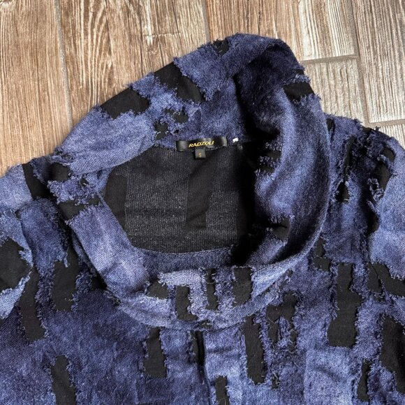 Radzoli Cowl Neck Textured Tunic Sweater Womens S Artsy Abstract Lagenlook Knit - Picture 5 of 7